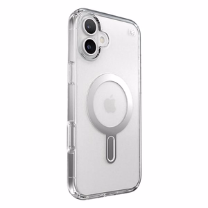 Speck Presidio Perfect-Clear MagSafe'i ja ClickLocki toega ümbris iPhone 16 Plus-le, Clear/Chrome