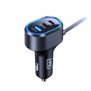 3mk Double autolaadija, 135 W, PD/QC/PPS, USB 2A4C, must/hall