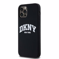 DKNY Liquid Silicone Valge Printed Logo MagSafe Ümbris jaoks iPhone 12/12 Pro - Must