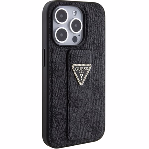 Guess Grip Stand 4G Triangle Strass чехол для iPhone 15 Pro Max - чёрный