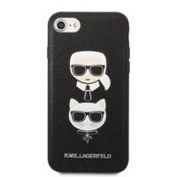 Karl Lagerfeld KLHCI8SAKICKCBK iPhone 7/8 / SE 2020 / SE 2022 must/must hardcase Saffiano Karl&Choupette Head