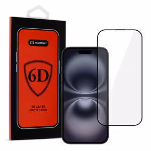 Tel Protect Full Glue 6D Karastatud klaas jaoks IPHONE 16 BLACK