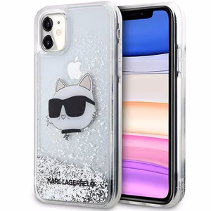 Karl Lagerfeld KLHCN61LNCHCS iPhone 11/ XR hõbedane/hõbedane hardcase Glitter Choupette Head