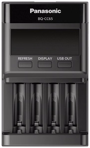 Panasonic Eneloop BQ-CC65E / 5206500 – nutikas laadija 1–4 AA/AAA akule, LCD-ekraani ja USB-väljundiga