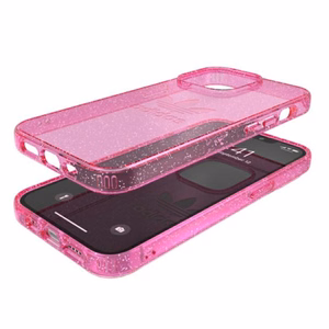 Adidas OR kaitsev läbipaistev ümbris Glitter iPhone 13 Pro / iPhone 13 jaoks - roosa