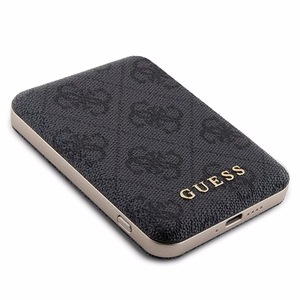 Guess 4G Metal Logo Ümbris Set jaoks iPhone 14 Pro Max + 5000mAh MagSafe Powerbank - must