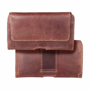 ROYAL Crazy Horse universal horizontal leather belt holster size L jaoks IPHONE 12 / 12 PRO / 13 / 13 PRO / 14 / 14 PRO / SAMSUNG S10 / S20 / S21 / A40 / HUAWEI P8 LITE / P30 / P40 / P9 LITE brown