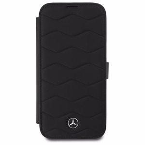 Mercedes MB Waves Leather Ümbris jaoks iPhone 16 Pro Max - must