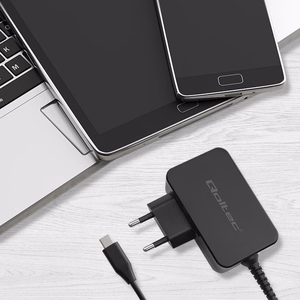 Qoltec 52386 GaN Power Pro Laadija 65W USB-C Must