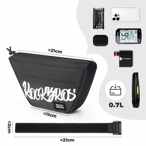 Rockbros G011 Flash Journey trapetsikujuline jalgratta juhtraua kott 0.7 l - must