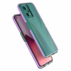 Spring Case for Realme 9 Pro silicone cover with frame light pink