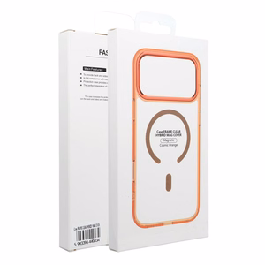 Case for iPhone 17 Frame Clear Hybrid Mag Cover compatible with MagSafe hermes orange