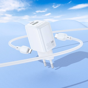 Laadija Borofone BN29 30W USB-C/USB-A + USB-C to Lightning kaabel 1.0m valge