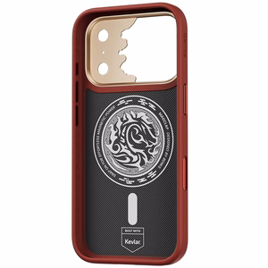 Punane Benks Magnetic Armor Pro Knight kevlari ja metallraamiga ümbris (C.K.FL.AP.GD.BA72) mudelitele iPhone 18 Pro / iPhone 17 Pro Camera Controli nupuga
