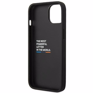 Case BMW BMHCP14M22PTDK iPhone 14 Plus 6.7 "black / black Leather Stamp Tricolor