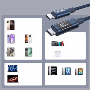 Choetech XCC-1068 PD 60W USB-C - USB-C kaabel ekraaniga 1.2 m - sinine