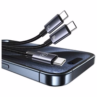 USAMS kaabel 2in1 2xUSB-C 72W 1,2m Aluminum Alloy Data Cable Sufeng Series SJ740USB101 (US-SJ740)