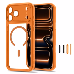 Tech-Protect MagPeak MagSafe CC ümbris mudelitele iPhone 18 Pro / 17 Pro, läbipaistev oranž