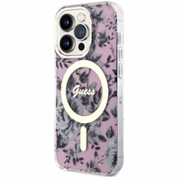 Guess GUHMP14XHCFWSP iPhone 14 Pro Max 6.7" roosa/roosa hardcase Flower MagSafe