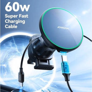 Autolaadija hoidik Joyroom JR-ZS214 Qi2 must juhtmevaba laadimine 15W magnetiline / ventilatsiooniava rest