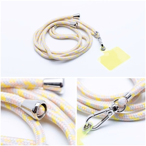 SWING (6mm) Phone lanyard, Phone pendant with adjustable length / cord length 165cm (max 82.5cm in the loop) / on the shoulder or neck - hall-kollane