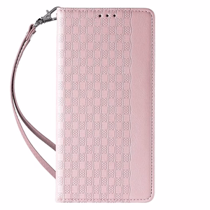 Magnet Strap Case для Samsung Galaxy S23+ флип-кошелёк мини-ремешок подставка розовый