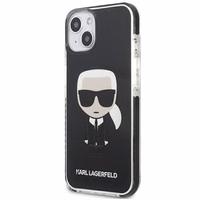 Karl Lagerfeld Iconik Karl ümbris iPhone 13 mini jaoks - must
