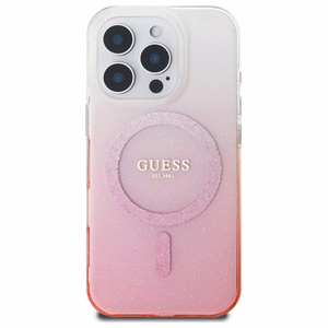 Guess IML Glitter Gradient MagSafe Ümbris jaoks iPhone 16 Pro - roosa