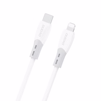 Dudao L25SX 30W USB-C - Lightning kaabel with Soft Silicone Braid 1m - valge