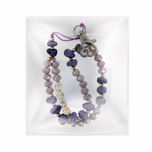 LOVE Phone lanyard, Phone pendant / cord length 44cm (22cm in the loop) / on hand - lilla
