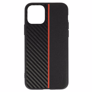 Tel Protect CARBON Ümbris jaoks Iphone 11 Pro Must with punane stripe