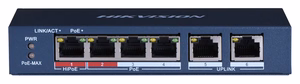 Hikvision DS-3E0106HP-E halduseta Fast Etherneti (10/100) võrgulüliti PoE-toega, sinine