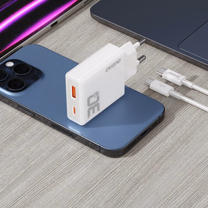 GaN Dudao A30EUT 30W USB-A / USB-C Wall Charger + USB-C - USB-C Cable - White