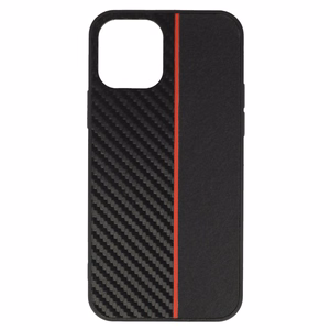 Tel Protect CARBON ümbris iPhone 12 Pro Max, must punase triibuga