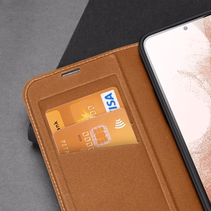 Dux Ducis Skin X2 чехол Samsung Galaxy S23+ флип-чехол кошелёк подставка коричневый