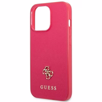 Guess Saffiano 4G Small Metal Logo ümbris jaoks iPhone 13 Pro / 13 - roosa