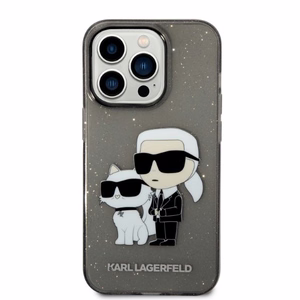 Karl Lagerfeld Glitter Karl&Choupette ümbris jaoks iPhone 14 Pro Max - must
