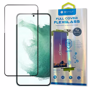 Bestsuit 3D Edge Nano Flexi Glass klaasikile täisekraani karastatud klaas raamiga Samsung Galaxy S22 + (S22 Plus) Läbipaistev