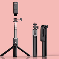 Selfie Stick MINI - with detachable bluetooth remote control and tripod - P40L BLACK