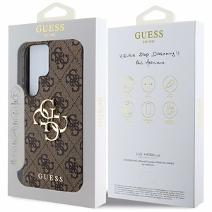 Guess Big 4G Logo Classic Logo Ümbris jaoks Samsung Galaxy S25 Ultra Brown