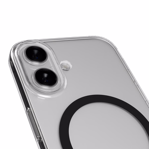 Puro Lite Mag TPU+PC Ümbris Compatible with MagSafe jaoks iPhone 17 - Läbipaistev with Must Ring