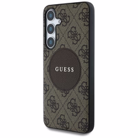 Guess 4G Round Patch Classic Logo MagSafe Ümbris jaoks Samsung Galaxy S25 Brown
