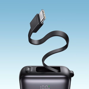 Joyroom JR-PBF27 10000mAh 22.5W Powerbank sisseehitatud USB-C ja Lightning kaablitega - Must
