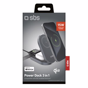 SBS 3-in-1 Foldable Juhtmevaba Charging Station QI2 MFI - Made jaoks iPhone - must