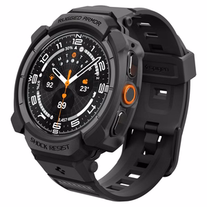 Spigen Rugged Armor Pro ümbrise ja rihma komplekt Samsung Galaxy Watch Ultra 2 (2026) 47 mm kellale – mattmust