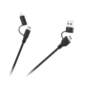 Neli-ühes USB-A/USB-C–USB-C/Lightning kaabel, 1 m