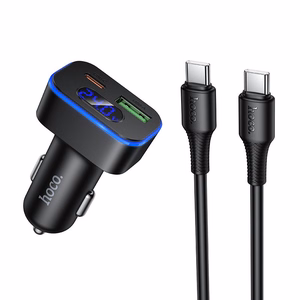 autolaadija Hoco USB A + USB C PD QC3.0 48W + kaabel USB C to C Z63B must
