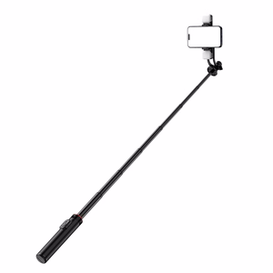 Selfipulk WC12YDS 1.3m alumiiniumisulamist teleskoopstatiiv kahe lambiga ja telefonihoidikuga - must