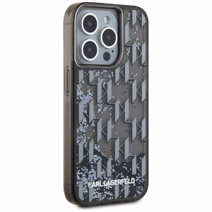 Karl Lagerfeld Liquide Glitter Monogram Gradient iPhone 15 Pro Ümbris - Must