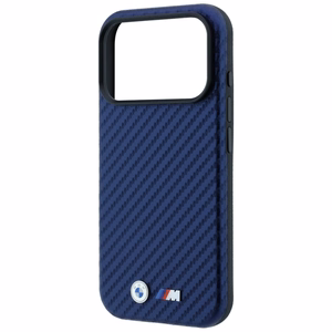 BMW M Carbon Metal Logo MagSafe ümbris mudelile iPhone 17 Pro / 18 Pro – tumesinine